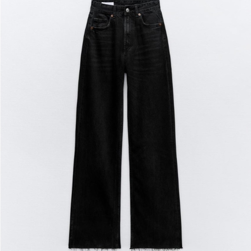 Zara high waisted jeans in black